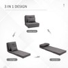Aghana Digitals 2-in-1 Floor Sofa Bed with 5-Position Adjustable Backrest, Steel Frame, Linen - 3 of 4