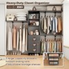 FURNIinspire Garment Racks Closet Organizer, High Capacity Wardrobe Rack With 3 Drawers, Shelves, Expandable Hanger Rods, Gray, 96"*16"*75" - 3 of 4