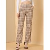 INSPIRE CHIC Women's Plaid Elastic Waist Casual Work Office Long Pants - 2 of 4