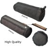 Fmeida Heavy Canvas Stationery Stylish Simple Pencil Bag and Durable Compact Zipper Pencil Case Pouch 1 Pack Gray - 3 of 4