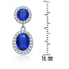 Guili Sterling Silver Drop Earrings with Green, Red, or Blue Cubic Zirconia Stones – A Bold, Elegant, and Timeless Jewelry Statement Piece - 2 of 3