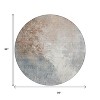 HomeRoots 8' Rust And Gray Round Abstract Washable Indoor Outdoor Area Rug - 3 of 4