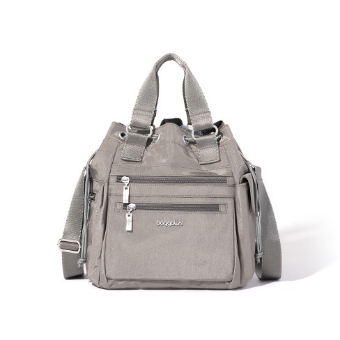 Baggallini Modern Everywhere Drawstring Crossbody Bag Sterling