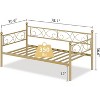 Twin Metal Daybed with Floral Headboard, Modern Sofa Bed Frame with Heavy-Duty Steel Slats, No Box Spring, for Living/Guest Room - 2 of 4