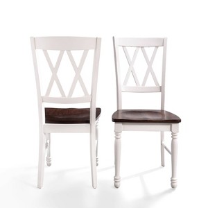 Set of 2 Shelby Dining Chair White - Crosley: Solid Hardwood, Traditional X-Back Design, Rubberwood Legs - 1 of 4
