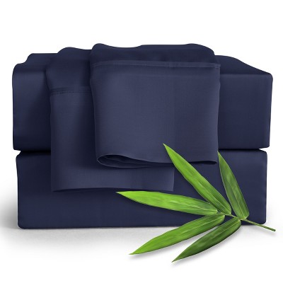 4 Piece Viscose from Bamboo Cooling sheets Ultra Soft 100% Organic Deep Pocket Luxury Bed Sheets with Pillowcases - Lux Decor Collection