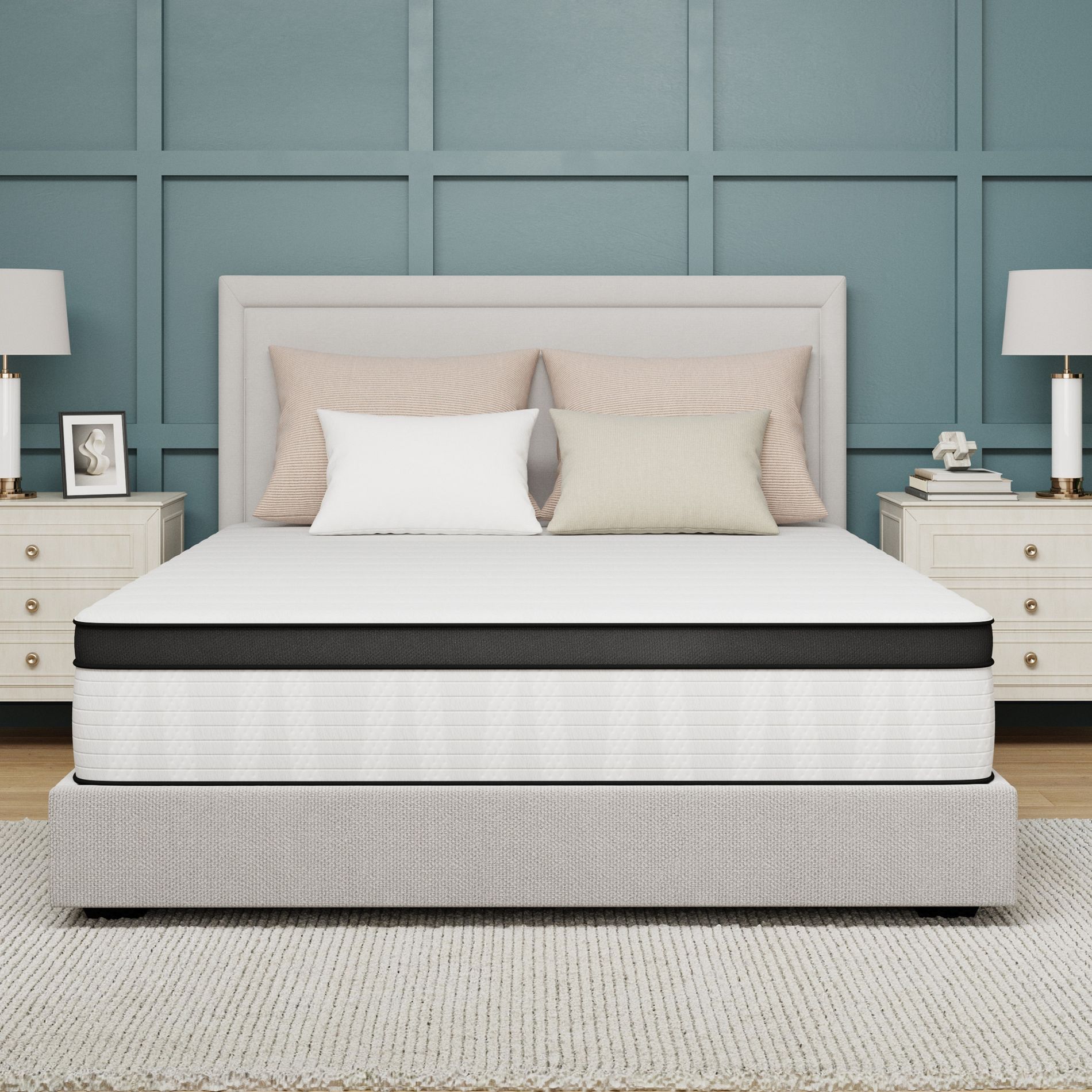 Avenco 8/10/12/14 inch Medium Gel Memory Foam Pillow Top Hybrid Mattress– 10-Year Warranty, CertiPUR-US, OEKO-TEX Certified