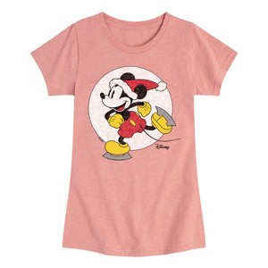 Girls' - Disney - Mickey Skating Fitted Short Sleeve Graphic T-Shirt - 1 of 4