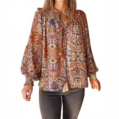 Women's Rorie Paisley Chiffon Blouse - Fate