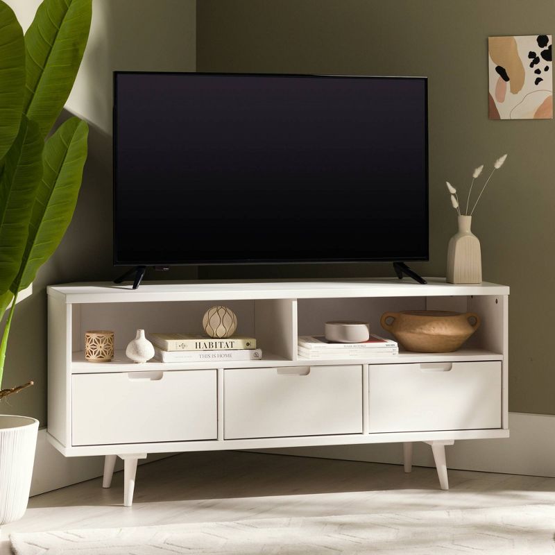 Cara Mid-Century Modern 3 Drawer Corner TV Stand for TVs up to 58" - Saracina Home, 5 of 28