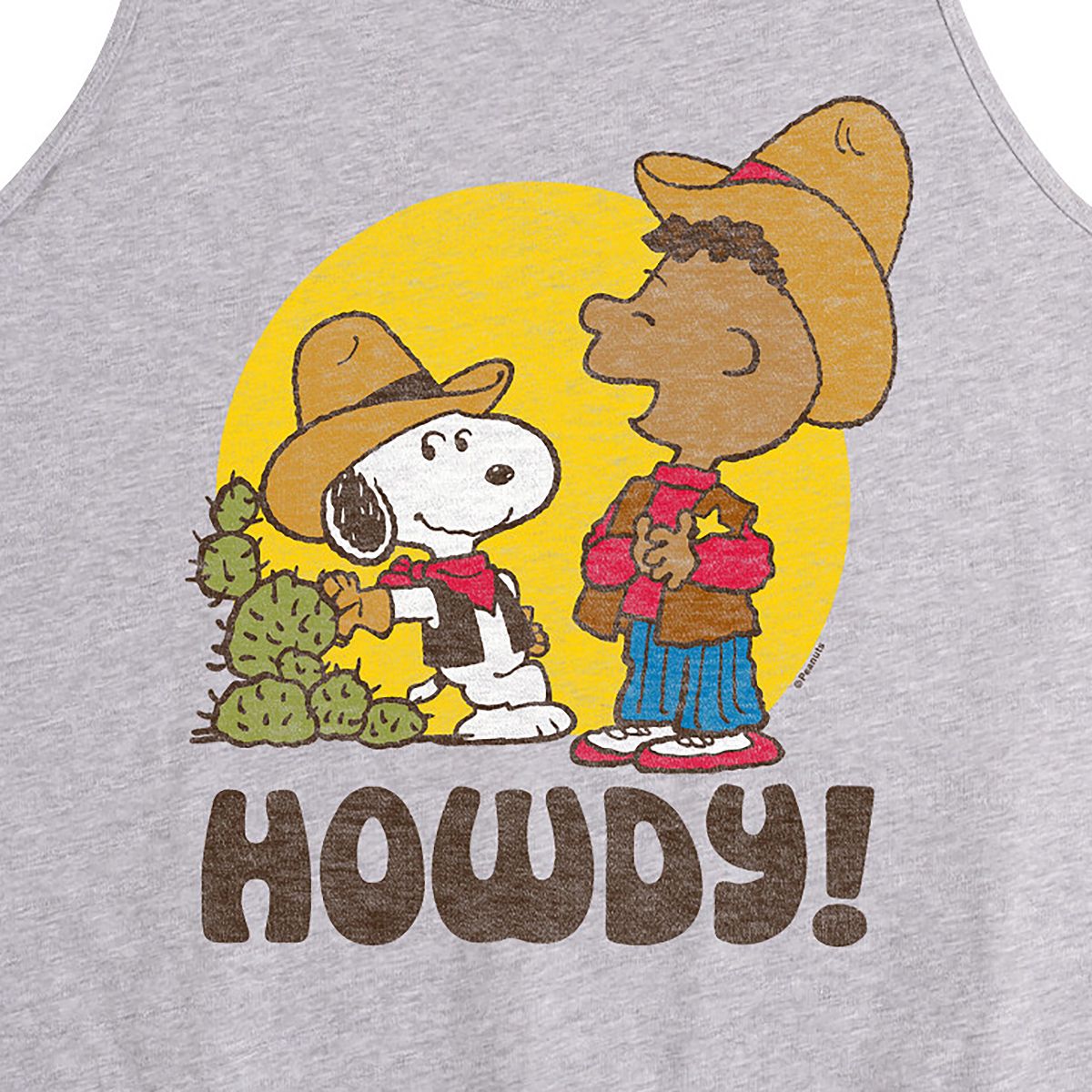 Men's - Peanuts - Franklin And Snoopy Howdy Graphic Tank Top - thumbnail 2