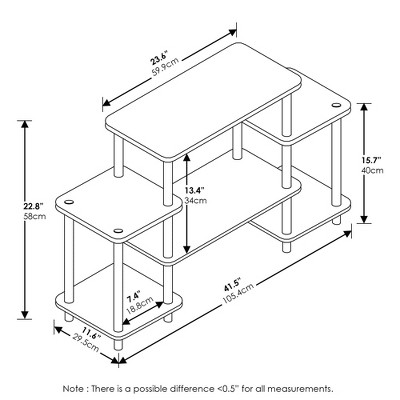 Beech & White Turn-N-Tube No-Tools Entertainment Stand