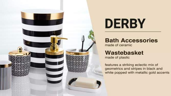 Derby Wastebasket Black/White - Allure Home Creations, 2 of 5, play video