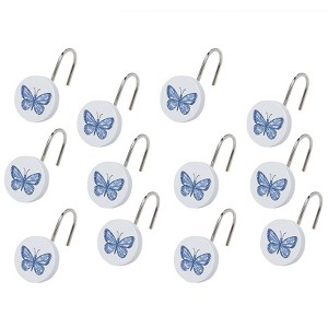 The Lakeside Collection Lavender Luster Butterfly Bath Collection - Set of 12 Shower Hooks 12 Pieces - 1 of 3