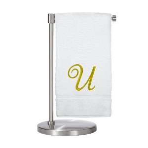 BC BARE COTTON Monogrammed Bath Towel, Personalized Gift, 27 x 54 inches - Set of 1 - White - Gold Script - 1 of 4