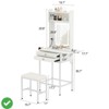 Small Makeup Vanity Desk w/ Mirror Mini Makeup Vanity Set w/ Adjustable Lighted 2 Drawers - 2 of 4