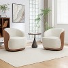 SEYNAR Modern Velvet and PU Leather 360 Degree Swivel Accent Chair Set of 2 - 4 of 4