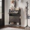 Shoe Cabinet with 2 Flip Drawers – Narrow Freestanding Shoe Organizer with Dry & Wet Separation, Metal Legs - 3 of 4