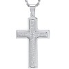 Steeltime Men's stainless steel Our Father english prayer rotating cross pendant. Color Options: Silver, Gold, Black, Mixed - 2 of 4