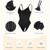 SHAPELLX Womens Shapewear Tummy Control Thong Slimming Body Shaper Seamless Compression Top Waist Boning Corset Bodysuit—Black 38 - 3 of 3