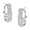 Haus of Brilliance Silver Channel Set 1/2 Cttw Lab Grown Diamond Omega Back Huggy Hoop Earrings - 3 of 4