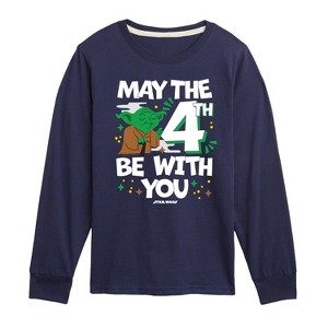 Boys' - Star Wars - Yoda May The 4Th Long Sleeve Graphic T-Shirt - 1 of 4