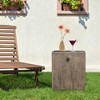 HOMCOM Decorative Side Table with Square Tabletop, Rustic Concrete End Table with Wood Grain Finish, for Indoors and Outdoors, Set of 2, Gray - 2 of 4