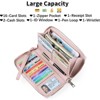 Clotth Womens RFID Blocking Wallet - Large Capacity PU Leather Zip Around Clutch with Detachable Wristlet, Easy to Use for Daily & Travel - 4 of 4