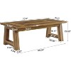 Lantine 70.5'' Dining Table for 6-8, Farmhouse Wood Kitchen Table, Rectangle Dinner Furniture for Home, Dining Room - 3 of 4