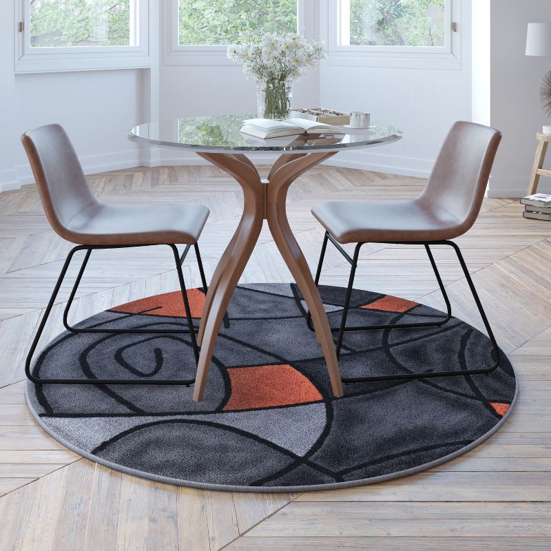 Flash Furniture Jubilee Collection Modern Abstract Pattern Area Rug - Olefin Rug with Jute Backing - Living Room, Bedroom, & Family Room, 3 of 11