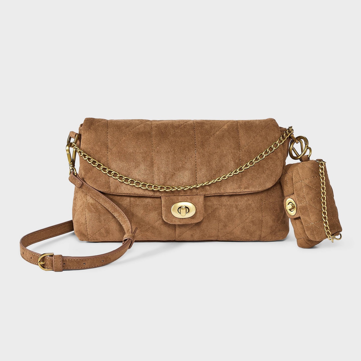 Сумка A New Day Quilted Turn Lock & Chain Crossbody, цвет: Коричневый — фото 6