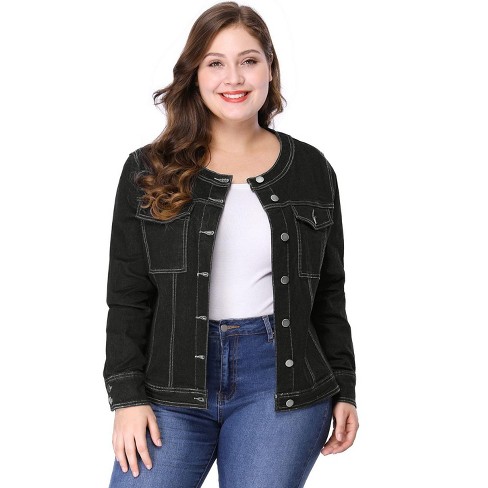 Black jean jacket womens target best sale