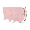 Unique Bargains Corduroy Rectangular Letter Makeup Bag Pink 1 Pc - 2 of 4