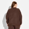 Women's Mickey Mouse OS Fleece Graphic Pullover Sweatshirt - Brown - 3 of 3