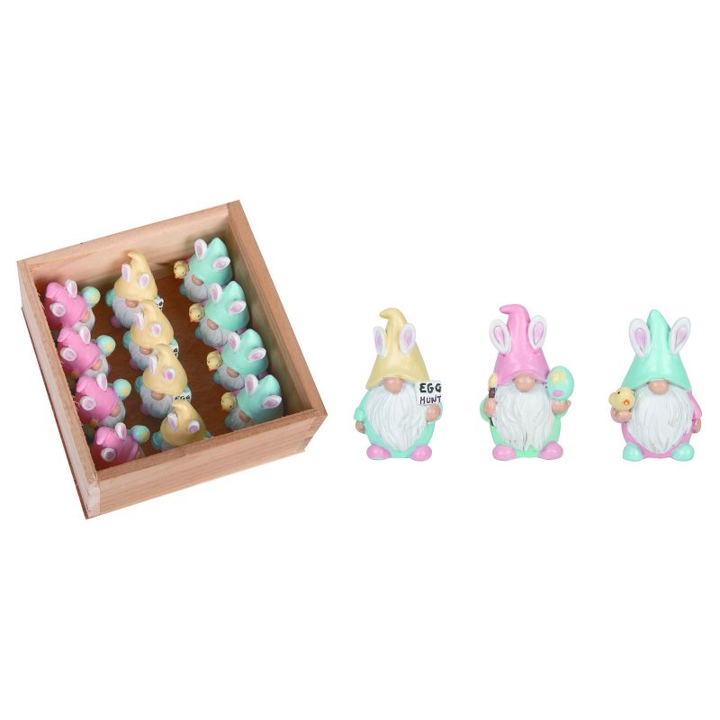 Transpac Resin 4.25 in. Multicolor Easter Gnomes In Crate Set of 12, 1 of 2