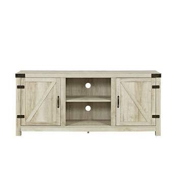 Clarabelle Farmhouse Barn Door TV Stand for TVs up to 60" White Oak - Saracina Home