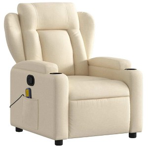 vidaXL Massage Recliner Chair Wingback Reclining Armchair for Elderly Fabric - 1 of 4