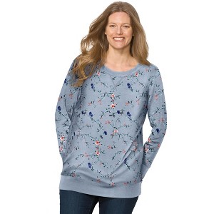 Woman Within Printed Sweatshirt - 1 of 4