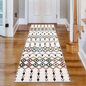 Coucheta Machine Washable Rug Non-Slip Low Pile Vintage Runner for Hallway Kitchen Entryway,  Multi-Color & Size - 1 of 4