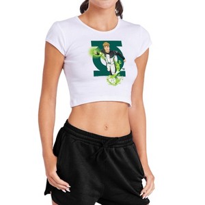 Women's Superman 2025 Green Lantern Cap Sleeve Baby Rib Crop Top - 1 of 4