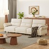 ATJafurn Full Grain Leather Power Reclining Sofa with Dual Motor, White Modern Recliner Sectional Couch with Console and USB Ports for Living Room - 3 of 4