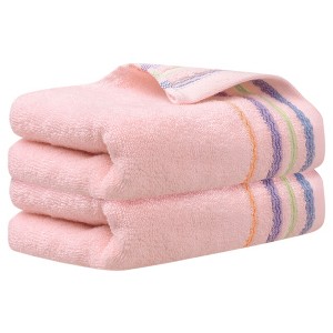 Unique Bargains Colorful Striped Pattern Comfort Quick-Drying Hand Towel for Travel Camp 2 Packs - 1 of 4