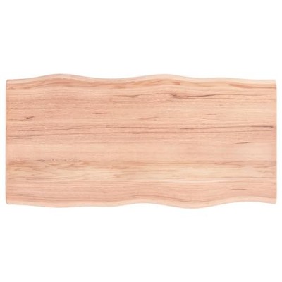 vidaXL Table Top, Light Brown 39.4"x19.7"x0.8" Treated Solid Wood Oak Live Edge