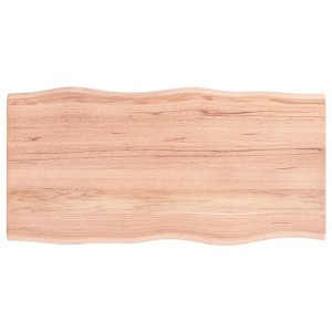 vidaXL Table Top, Light Brown 39.4"x19.7"x0.8" Treated Solid Wood Oak Live Edge - 1 of 4