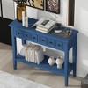 KIGFTSOD Entryway Table with 2 Drawers, Rustic Console Table with Open Shelf and Rubber Wood Legs for Entryways, Living Rooms, and Hallways - 3 of 4