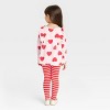 Toddler Girls' Heart Ruffle Top & Striped Leggings Set - Cat & Jack™ Pink - image 2 of 3