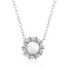 Ross-Simons 5-6mm Cultured Pearl and 1.30 ct. t.w. CZ Jewelry Set: Halo Earrings and Necklace in Sterling Silver Size 16 - 3 of 4