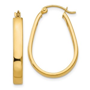 Black Bow Jewelry 3.5mm, 14k Yellow Gold U-Shaped Hoop Earrings, 22mm (7/8 Inch) - 1 of 4