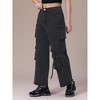 INSPIRE CHIC Women's Straight Wide Leg High Waist Baggy Cargo Denim Pants with Pockets - 2 of 4