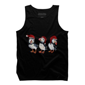 Men's Design By Humans Christmas Puffins By msmart Tank Top - 1 of 4
